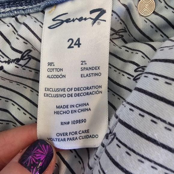 Seven7 Jeans Size 24‎ Stars and Seven Back Pocket Straight Leg High Rise - Picture 3 of 17